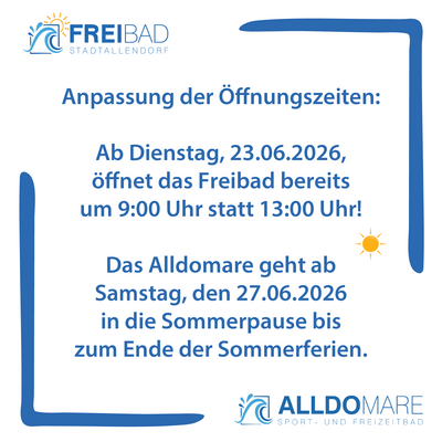Freibad fr&uuml;her ge&ouml;ffnet